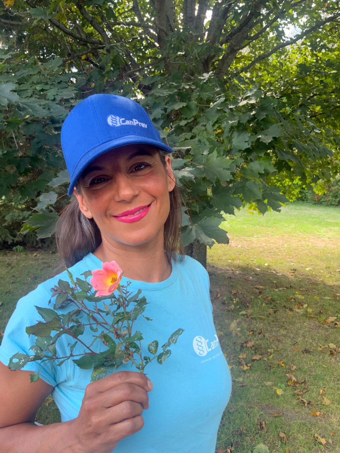 Tanya Salituro holding a flower