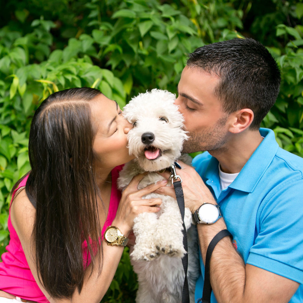 Kim Esquerra Topa with her husband and dog