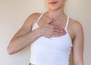 Woman doing lymphatic drainage massage